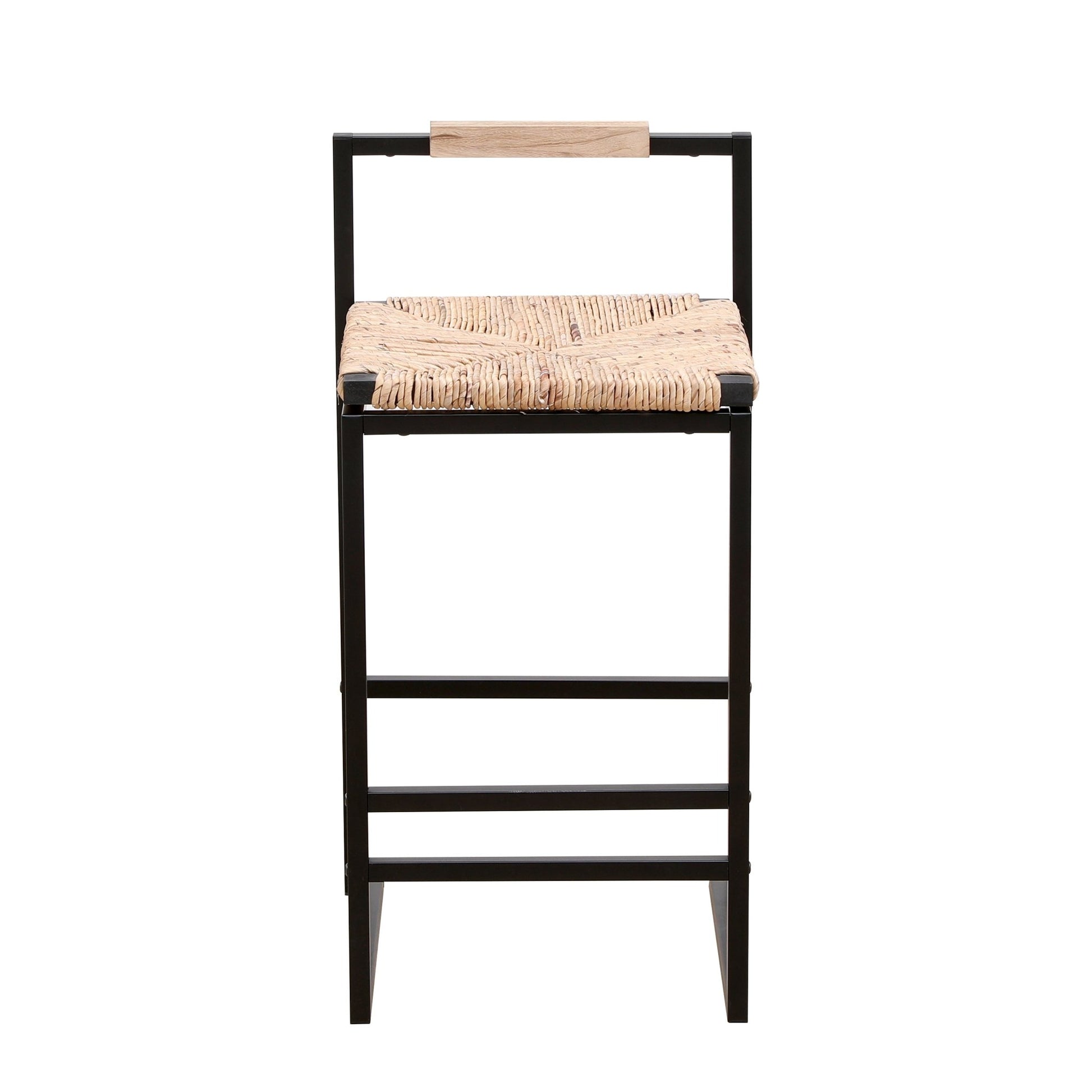 Water Hyacinth Bar Stools Set of 2 | Natural Woven Counter Chairs with Metal Frame - 1st Choice Furniture Direct