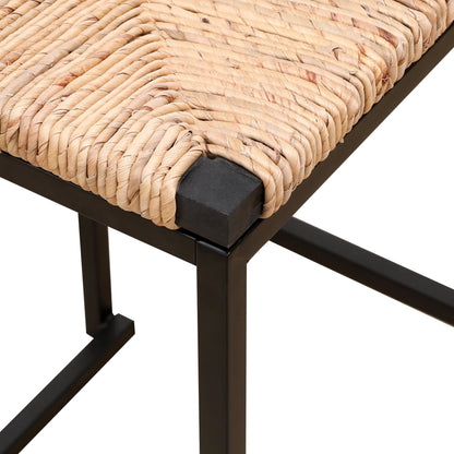 Water Hyacinth Bar Stools Set of 2 | Natural Woven Counter Chairs with Metal Frame - 1st Choice Furniture Direct