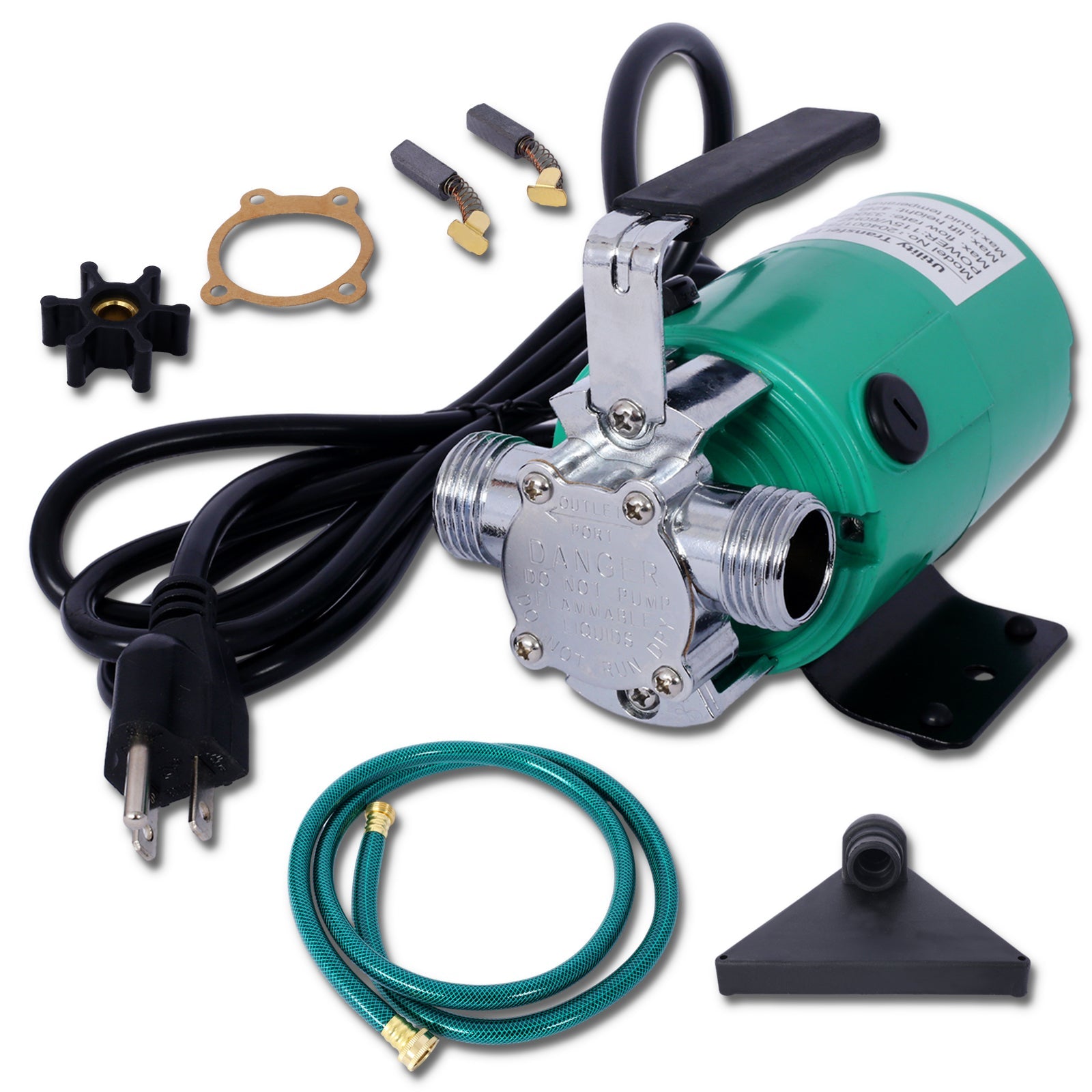 Water Transfer Pump, 115V 330 Gallon Per Hour - Portable Electric Utility Pump with 6' Water Hose Kit - To Remove Water From Garden, Hot Tub, Rain Barrel, Pool, Ponds, Aquariums, and More - 1st Choice Furniture Direct