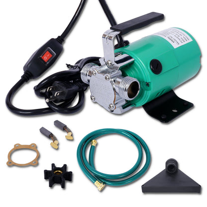 Water Transfer Pump, 115V 330 Gallon Per Hour - Portable Electric Utility Pump with ON/OFF Switch and 6' Water Hose Kit - Remove Water From Garden, Hot Tub, Pool, Aquariums, and More - 1st Choice Furniture Direct