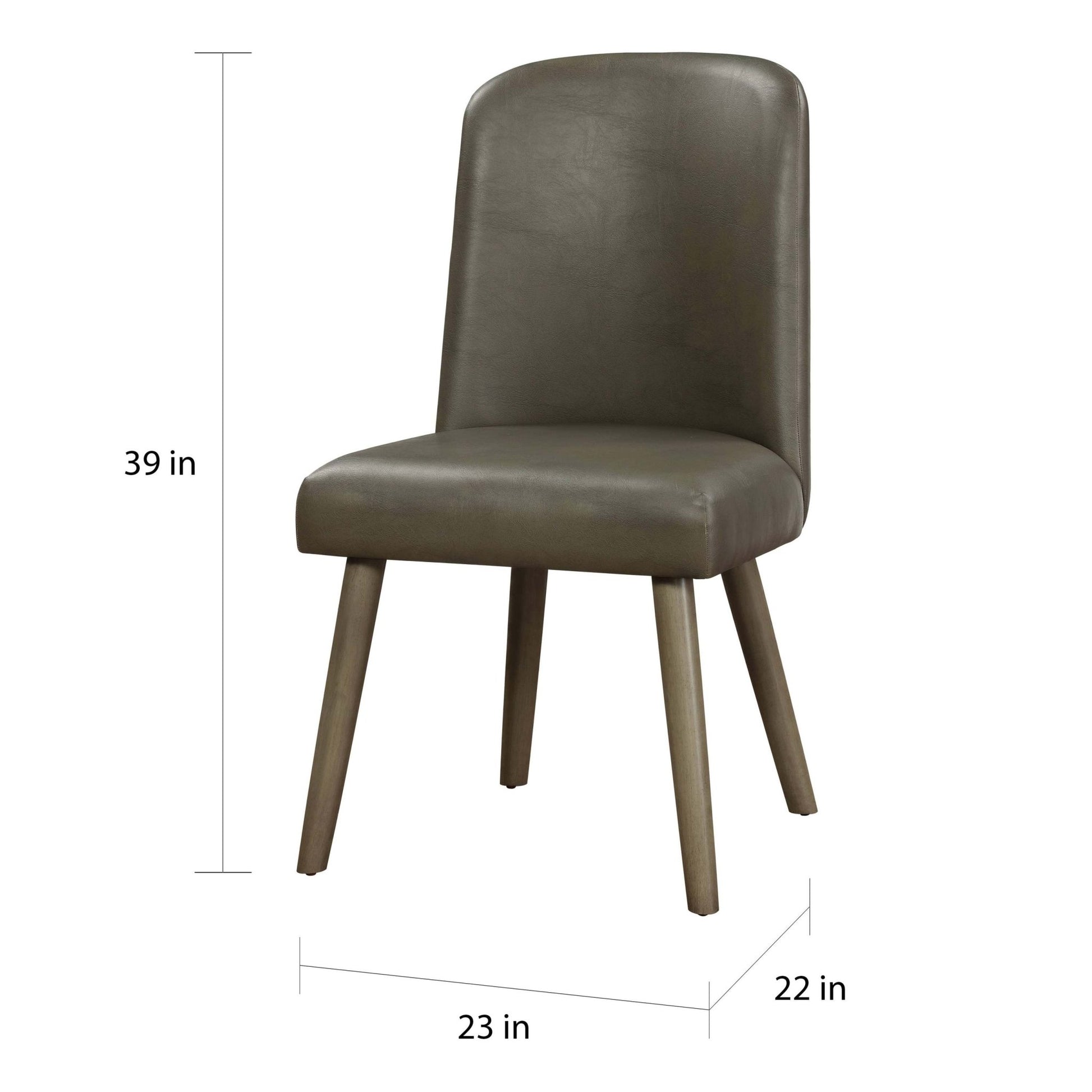 Waylon Gray Synthetic Leather & Gray Oak Finish Side Chair (Set of 2) - 1st Choice Furniture Direct