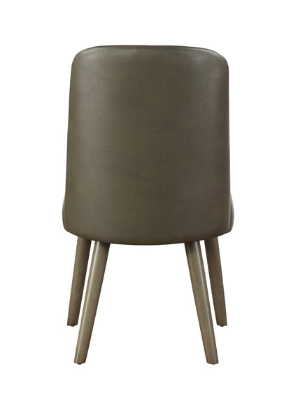 Waylon Gray Synthetic Leather & Gray Oak Finish Side Chair (Set of 2) - 1st Choice Furniture Direct