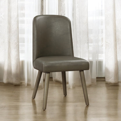 Waylon Gray Synthetic Leather & Gray Oak Finish Side Chair (Set of 2) - 1st Choice Furniture Direct