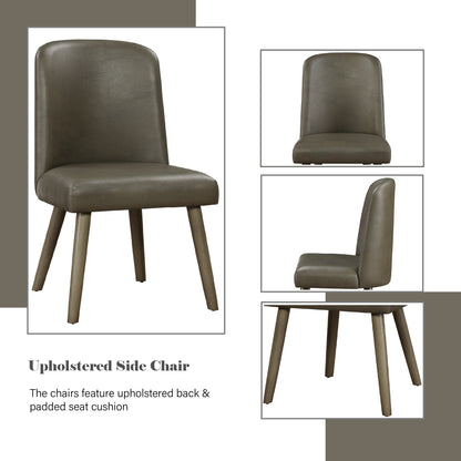 Waylon Gray Synthetic Leather & Gray Oak Finish Side Chair (Set of 2) - 1st Choice Furniture Direct