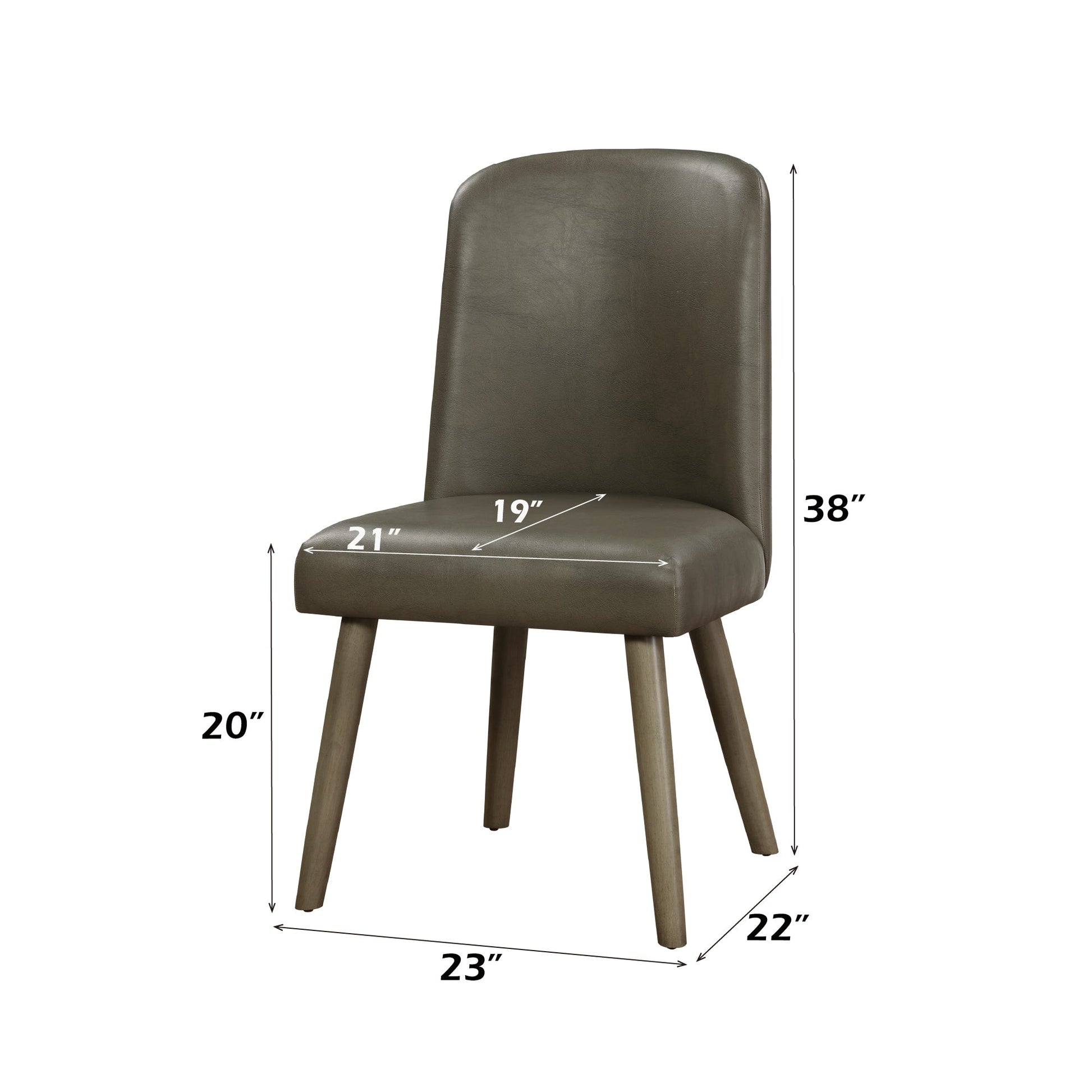 Waylon Gray Synthetic Leather & Gray Oak Finish Side Chair (Set of 2) - 1st Choice Furniture Direct