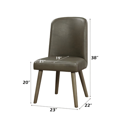 Waylon Gray Synthetic Leather & Gray Oak Finish Side Chair (Set of 2) - 1st Choice Furniture Direct