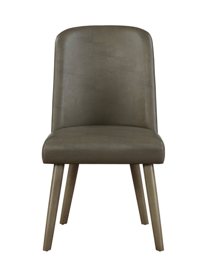 Waylon Gray Synthetic Leather & Gray Oak Finish Side Chair (Set of 2) - 1st Choice Furniture Direct