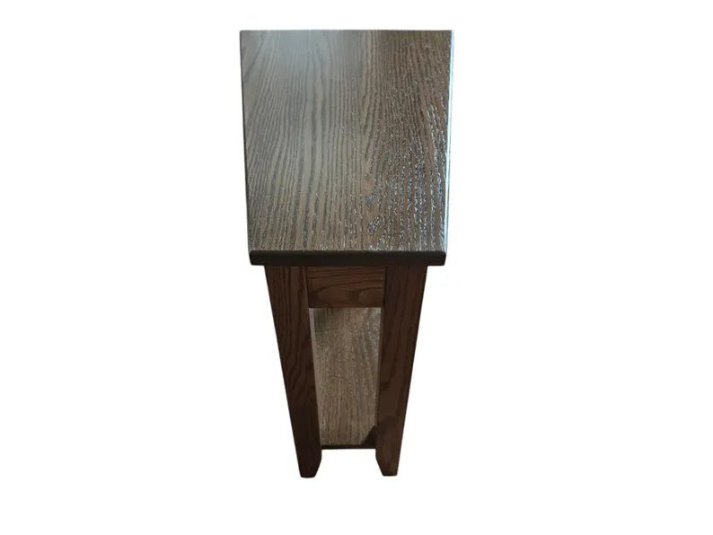 Wedge End Table With Storage Under Top, Made of Solid Red Oak - 1st Choice Furniture Direct