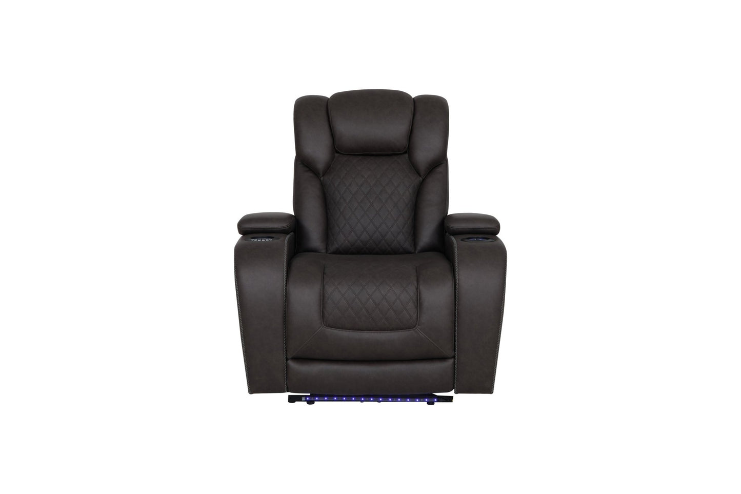 Wendell Dark Gray Microfiber Power Motion Recliner w/Storage, USB & LED - 1st Choice Furniture Direct