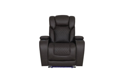 Wendell Dark Gray Microfiber Power Motion Recliner w/Storage, USB & LED - 1st Choice Furniture Direct