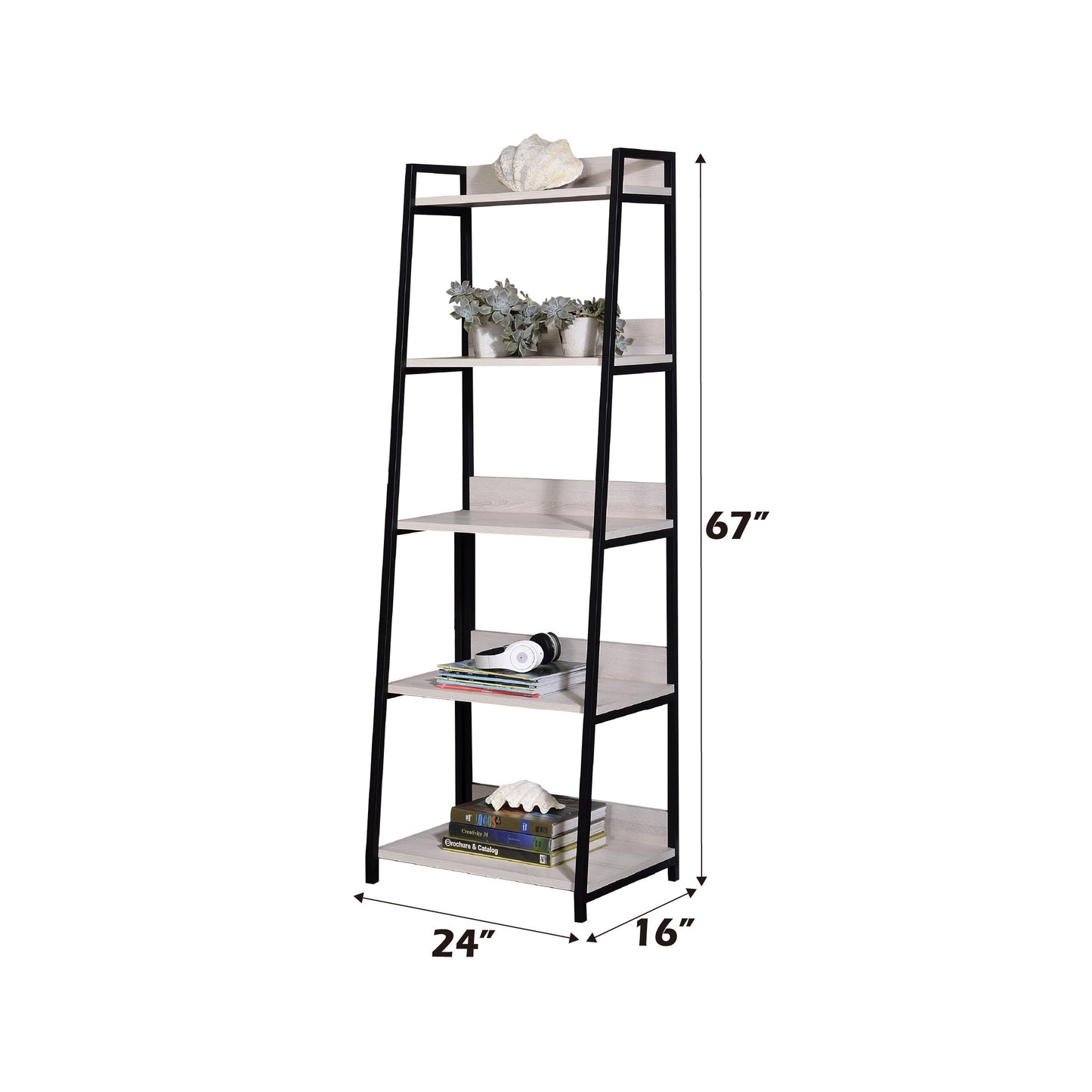 Wendral Natural & Black Finish 24'W Bookshelf - 1st Choice Furniture Direct