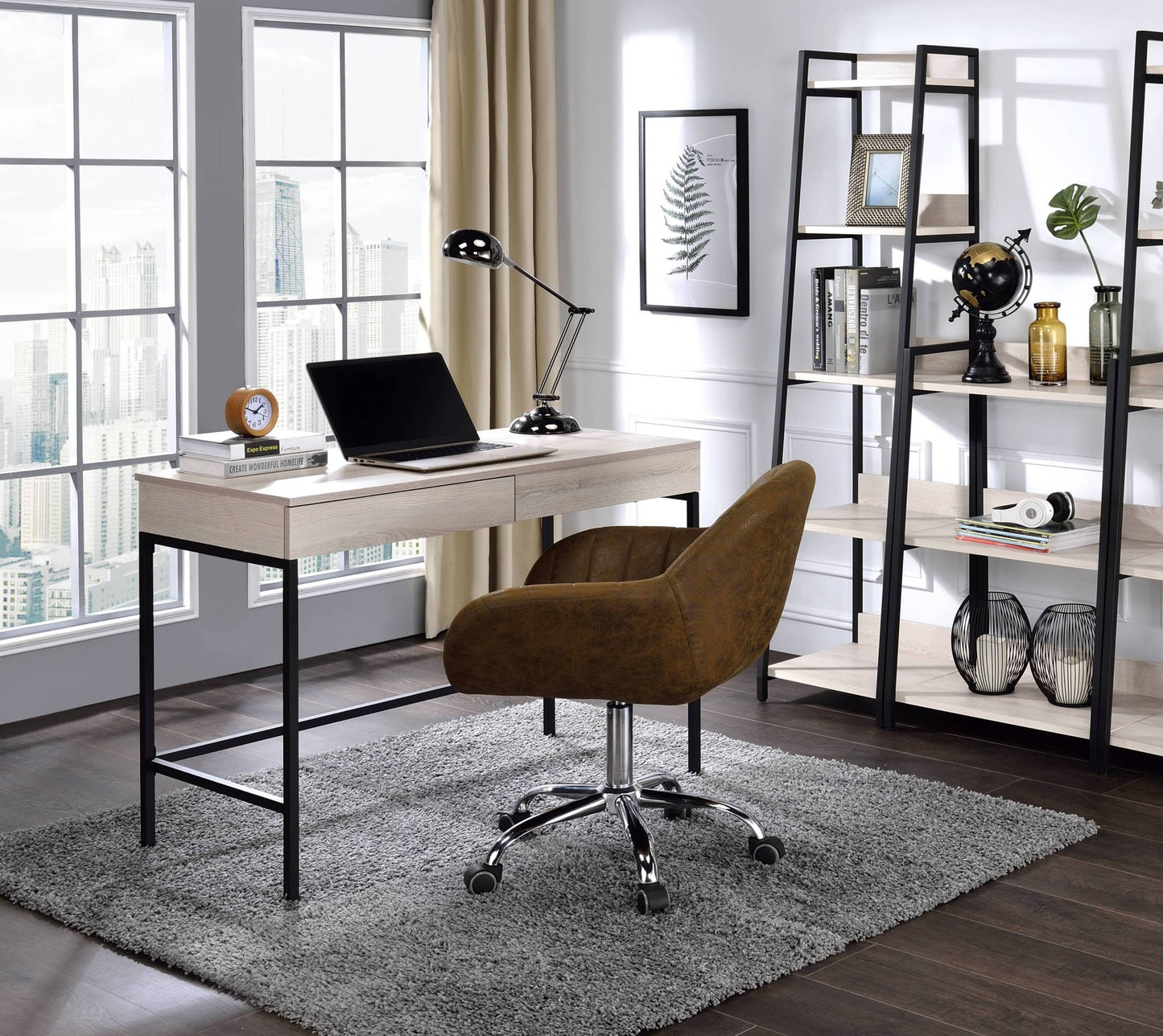Wendral Natural & Black Finish Writing Desk - 1st Choice Furniture Direct