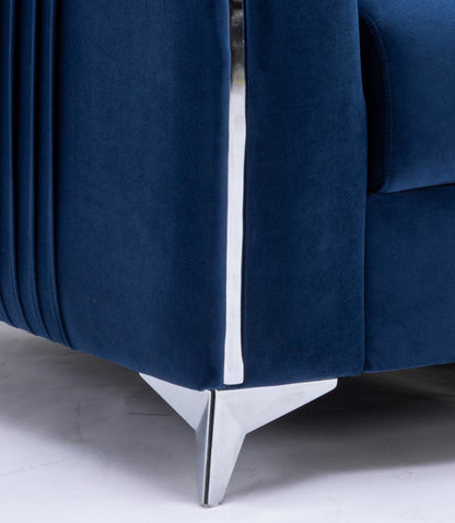 Wenona Blue Velvet Chair - 1st Choice Furniture Direct