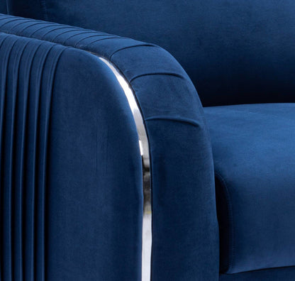 Wenona Blue Velvet Sofa - 1st Choice Furniture Direct