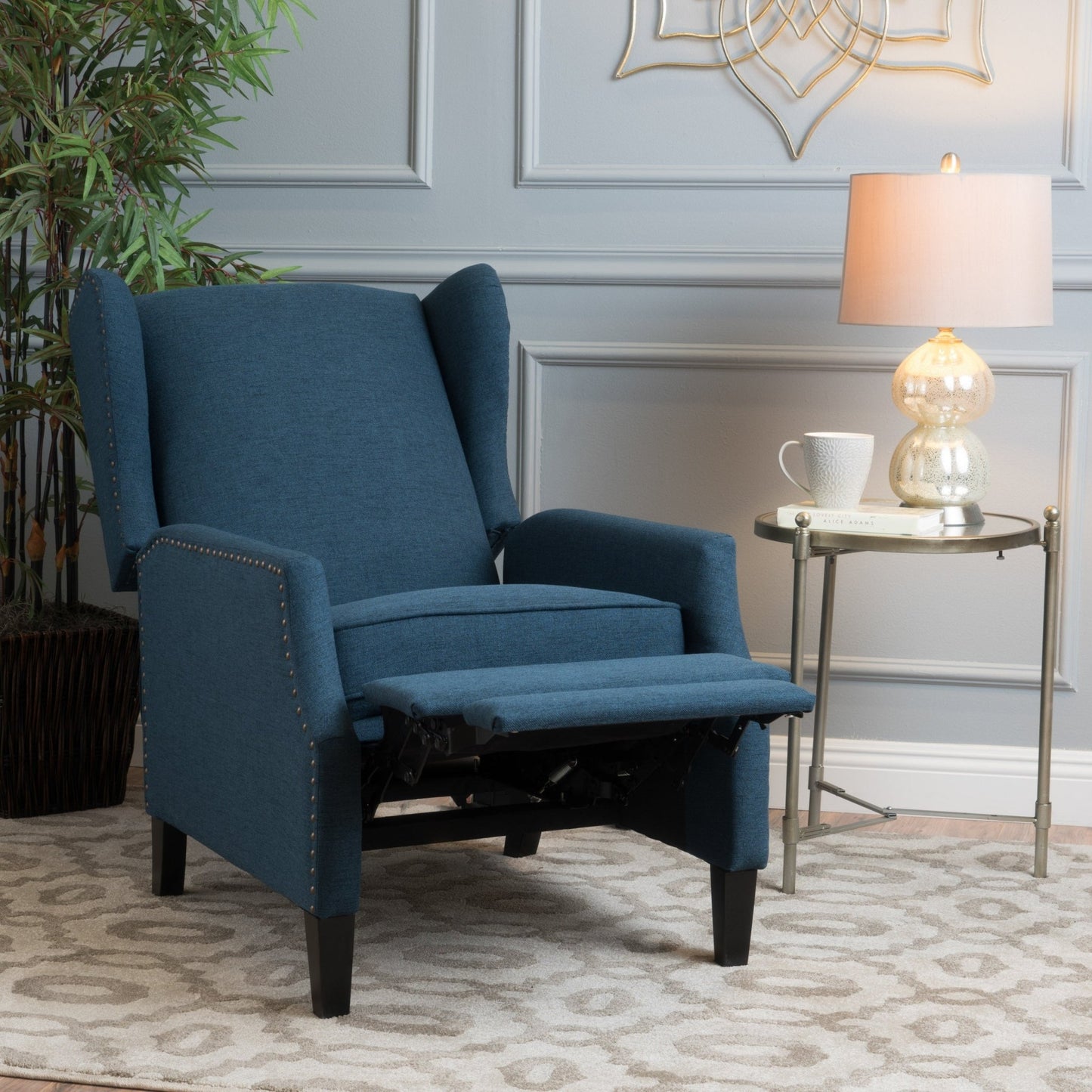 Westeros Wing Back Fabric Upholstered Recliner - 1st Choice Furniture Direct