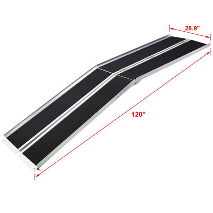 wheel chair ramp 10ft ,aluminium threhold ramp,Portable and Foldable, 600 Pound Capacity, Non - Skid Surface, Two Separate Pieces, for Home, Steps, Stairs, Doorways - 1st Choice Furniture Direct