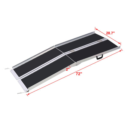wheel chair ramp 6ft ,aluminium threhold ramp,Portable and Foldable, 600 Pound Capacity, Non - Skid Surface, Two Separate Pieces, for Home, Steps, Stairs, Doorways - 1st Choice Furniture Direct