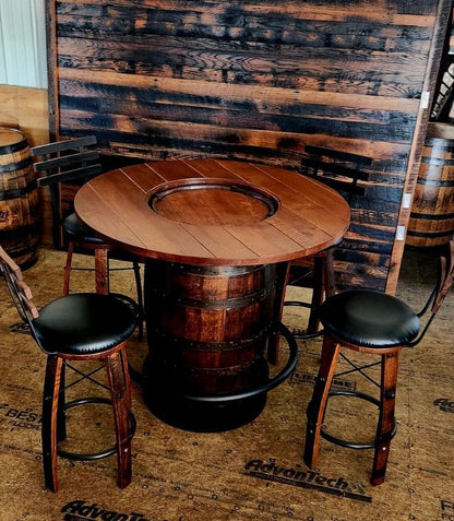 Whiskey Barrel 36" Counter Height Foot - Rest 5 Barstools - 1st Choice Furniture Direct