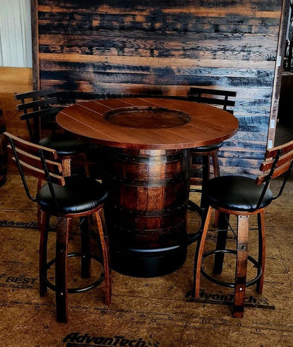 Whiskey Barrel 36" Counter Height Foot - Rest 5 Barstools - 1st Choice Furniture Direct