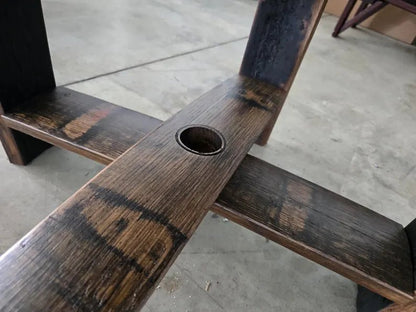 Whiskey Barrel End Table with Stave Legs | Handcrafted Rustic Barrel Wood Table (22") - 1st Choice Furniture Direct