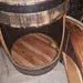 Whiskey Barrel Hutch with Burnt Hickory Shelves | Authentic Bourbon Barrel Display Cabinet - 1st Choice Furniture Direct