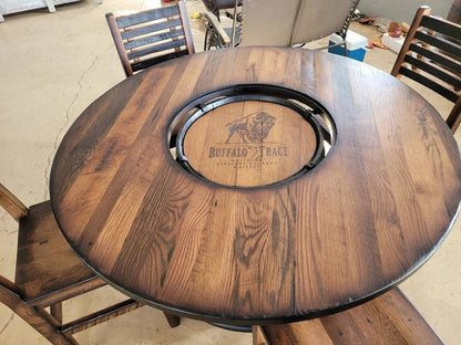 Whiskey Barrel Pub Table Set with Barnwood Top & Stave Chairs – Rustic Dining Set - 1st Choice Furniture Direct