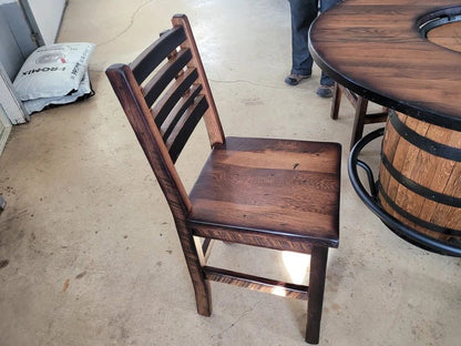 Whiskey Barrel Pub Table Set with Barnwood Top & Stave Chairs – Rustic Dining Set - 1st Choice Furniture Direct