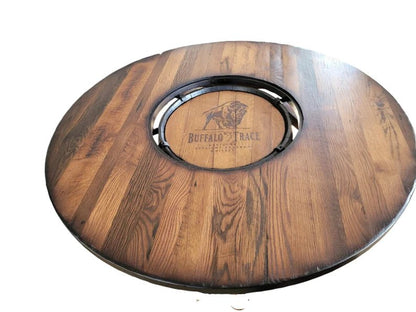 Whiskey Barrel Pub Table Set with Barnwood Top & Stave Chairs – Rustic Dining Set - 1st Choice Furniture Direct