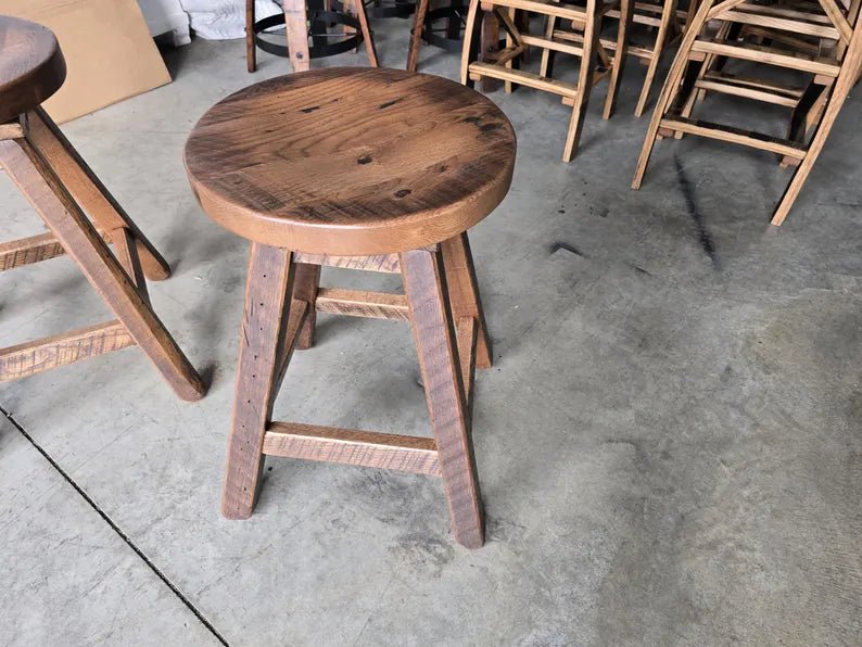 Whiskey Barrel Pub Table Set with Swivel Stools | Rustic Home Bar Furniture (48” & 54”) - 1st Choice Furniture Direct