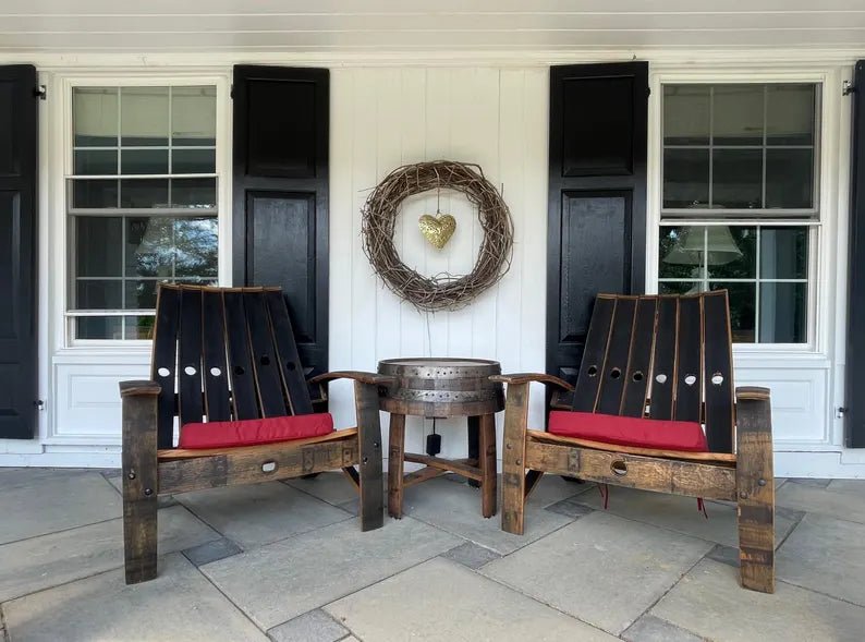 Whiskey Barrel Stave Adirondack Chair – Rustic Outdoor Seating - 1st Choice Furniture Direct