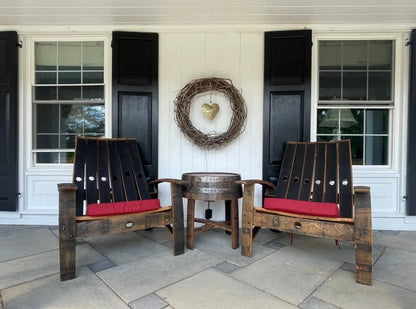 Whiskey Barrel Stave Adirondack Chair – Rustic Outdoor Seating - 1st Choice Furniture Direct