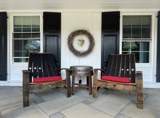 Whiskey Barrel Stave Adirondack Chair – Rustic Outdoor Seating - 1st Choice Furniture Direct