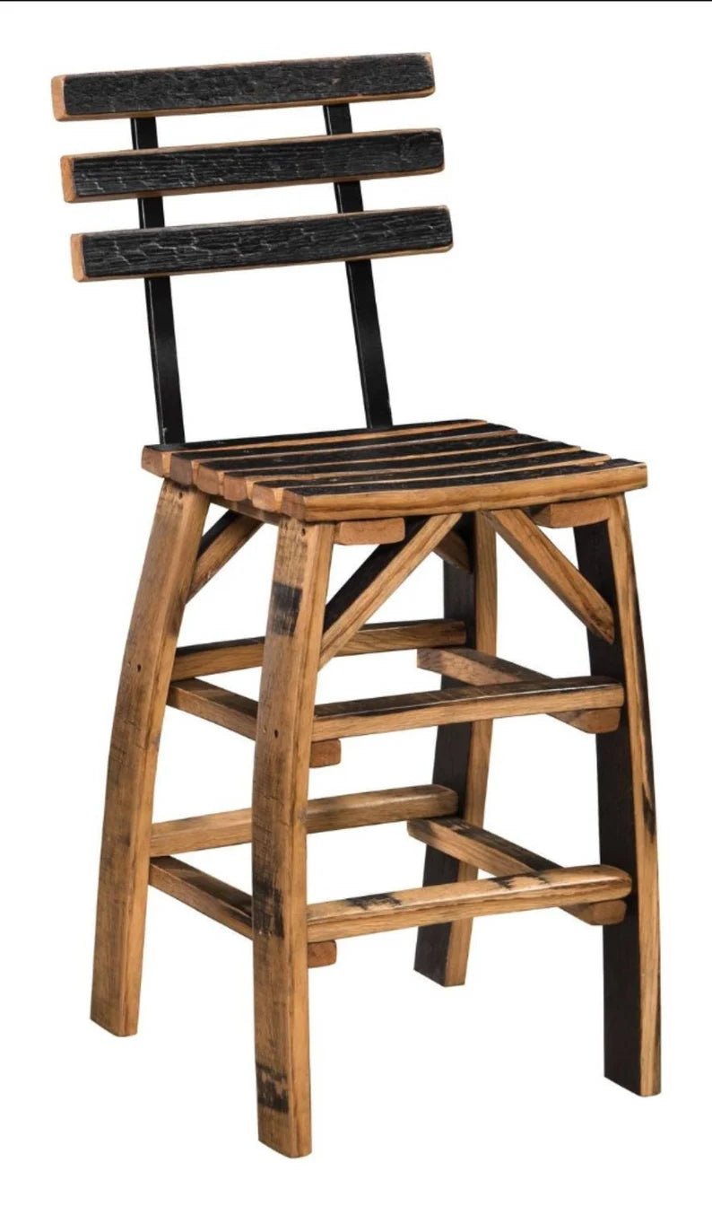 Whiskey Barrel Stave Bar Stools | Heavy Duty Rustic Bar Stools (24” & 30”) - 1st Choice Furniture Direct