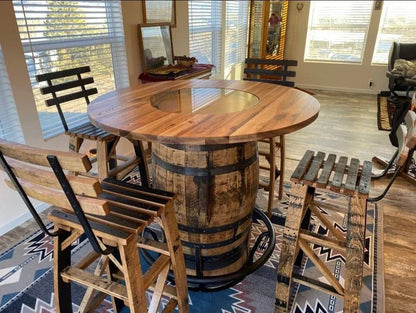 Whiskey Barrel Stave Bar Stools | Heavy Duty Rustic Bar Stools (24” & 30”) - 1st Choice Furniture Direct