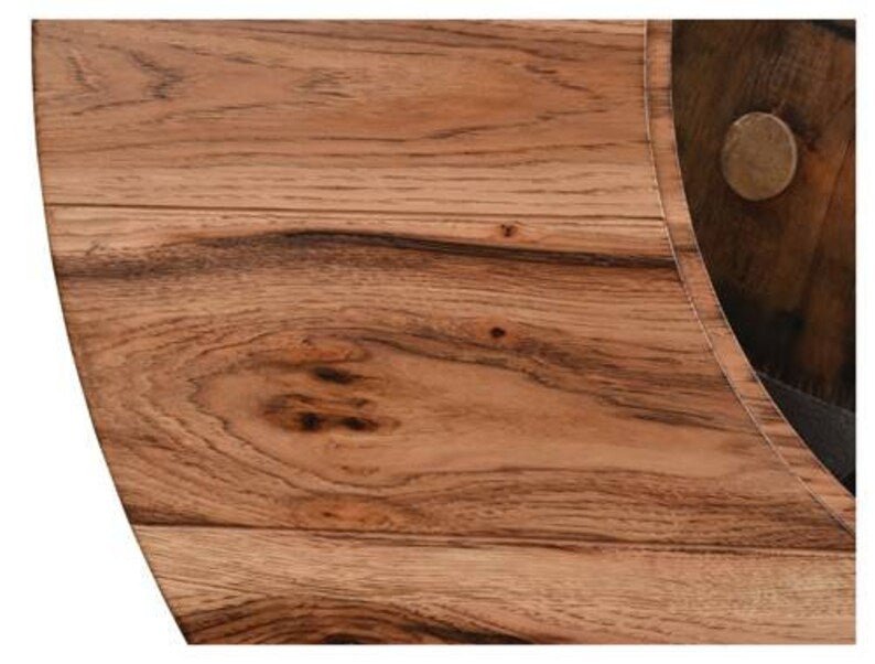 Whiskey Barrel Stave Bar Table with Swivel Top – Rustic Wine Storage Table - 1st Choice Furniture Direct