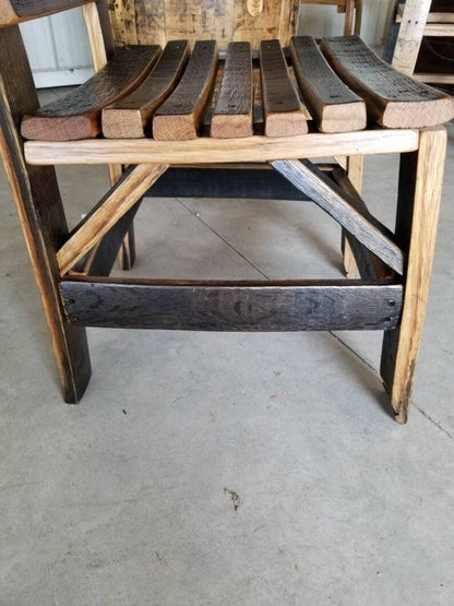 Whiskey Barrel Stave Dining Chair – Rustic White Oak Reclaimed Wood Chair - 1st Choice Furniture Direct