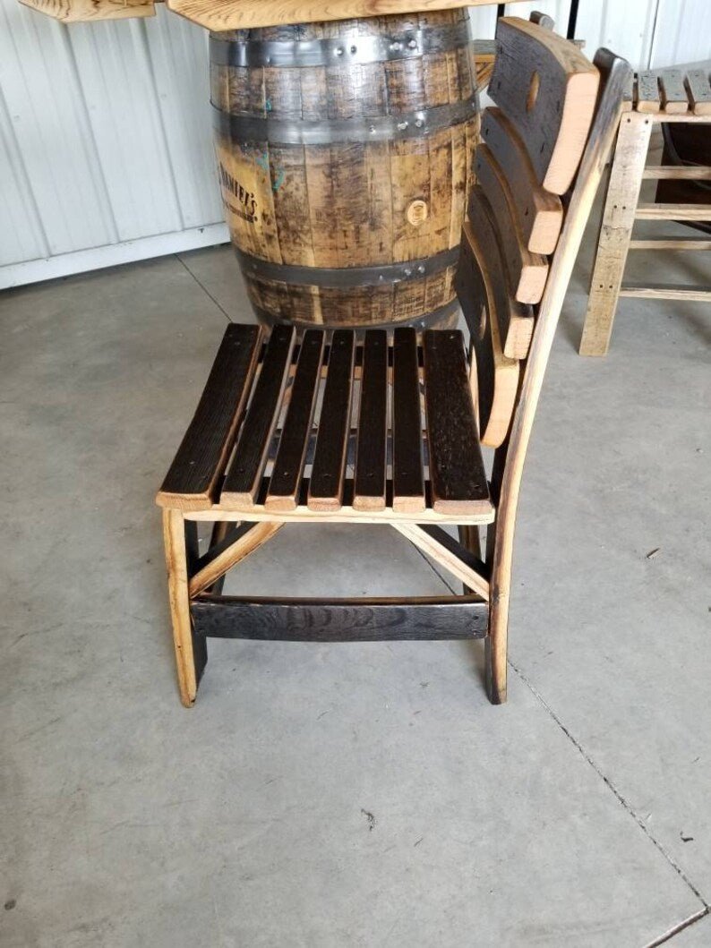 Whiskey Barrel Stave Dining Chair – Rustic White Oak Reclaimed Wood Chair - 1st Choice Furniture Direct