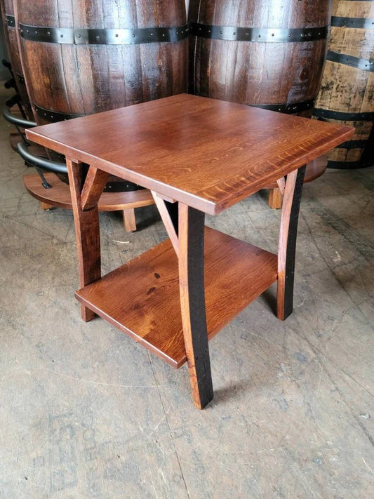 Whiskey Barrel Stave Leg End Table - 1st Choice Furniture Direct