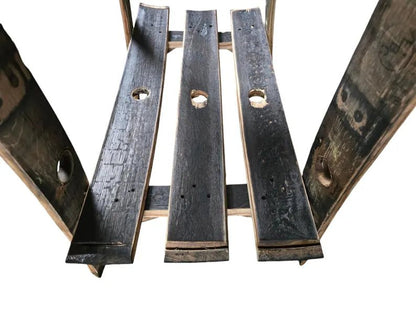 Whiskey Barrel Stave Saddle Stand | Handcrafted Rustic Western Saddle Rack with Shelf - 1st Choice Furniture Direct