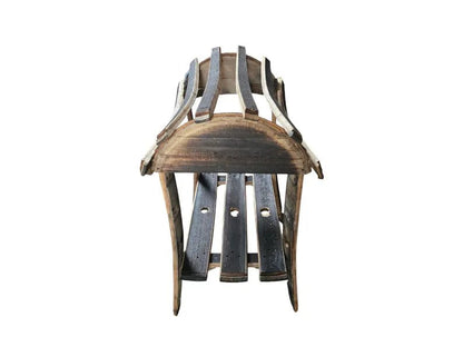Whiskey Barrel Stave Saddle Stand | Handcrafted Rustic Western Saddle Rack with Shelf - 1st Choice Furniture Direct