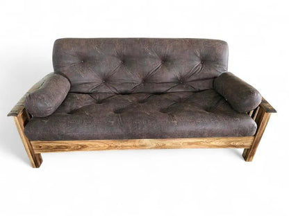 Whiskey Barrel Stave Sleeper Sofa – Rustic Amish Sofa Bed with Wood & Steel Frame - 1st Choice Furniture Direct