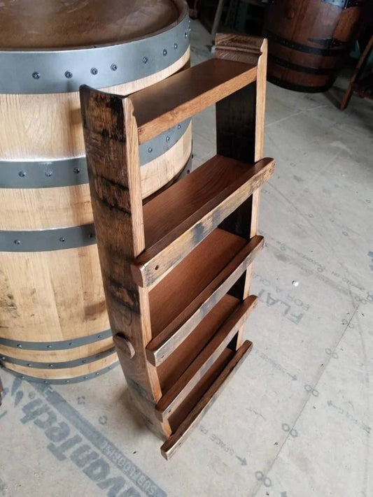 Whiskey Barrel Stave Spice Rack & Display Shelf | Rustic Wall Storage Made in USA - 1st Choice Furniture Direct