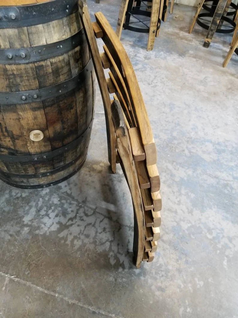 Whiskey Barrel Stave Stemware Holder | Reclaimed Oak Hanging Wine Rack - 1st Choice Furniture Direct