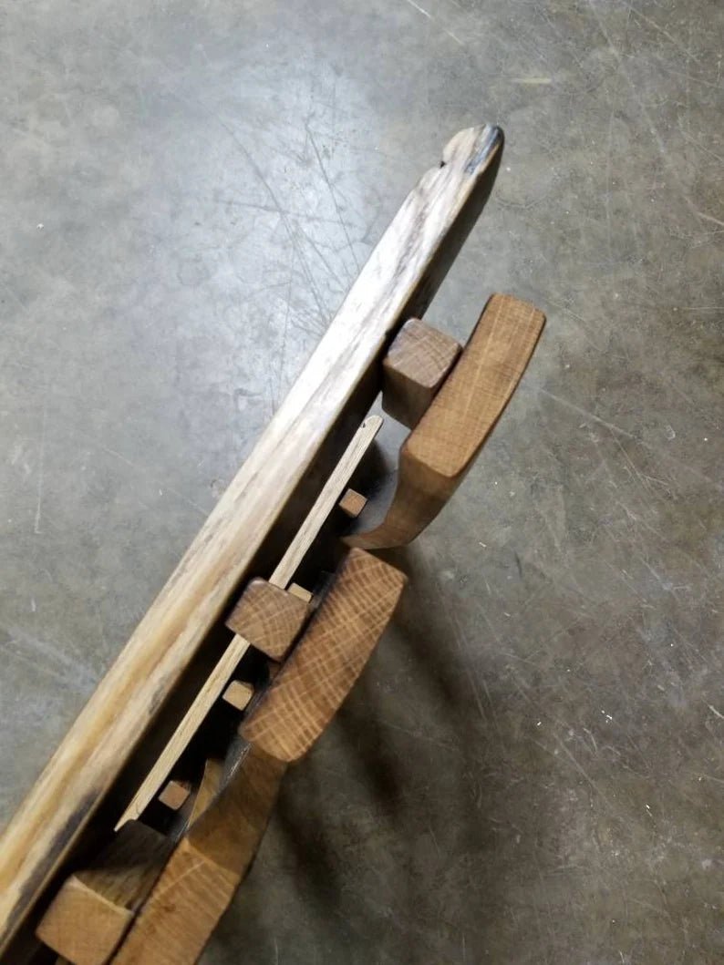 Whiskey Barrel Stave Stemware Holder | Reclaimed Oak Hanging Wine Rack - 1st Choice Furniture Direct