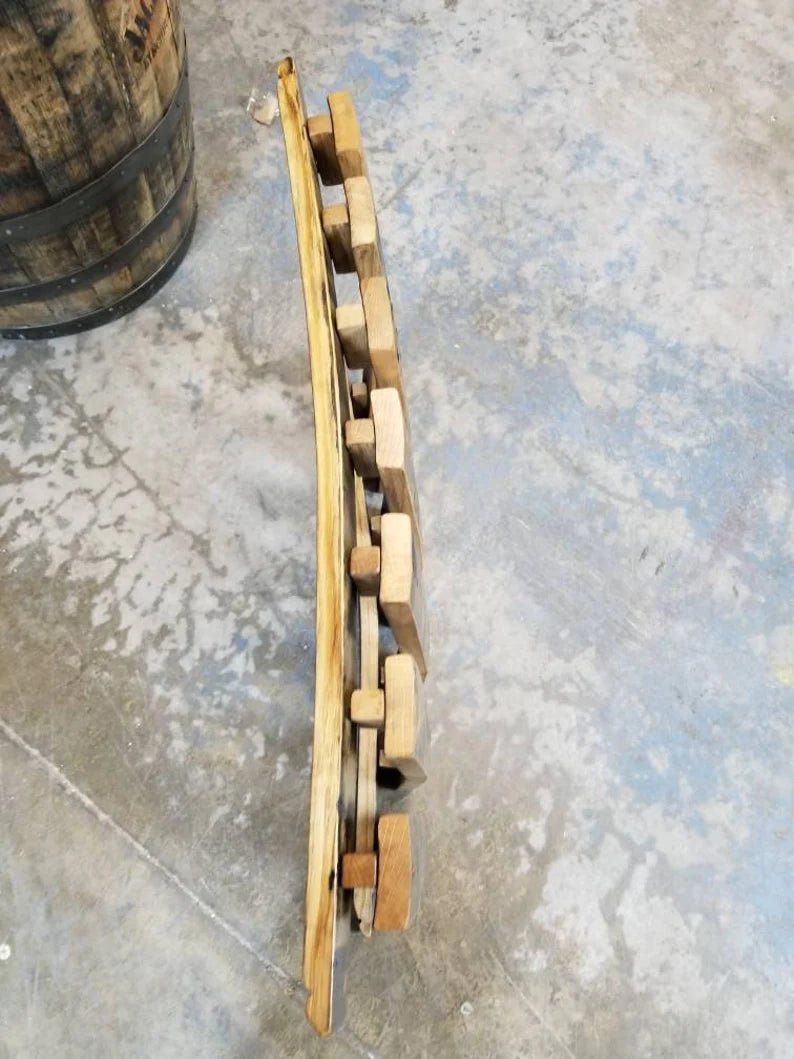 Whiskey Barrel Stave Stemware Holder | Reclaimed Oak Hanging Wine Rack - 1st Choice Furniture Direct