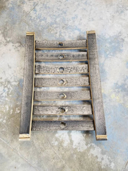Whiskey Barrel Stave Stemware Holder | Reclaimed Oak Hanging Wine Rack - 1st Choice Furniture Direct