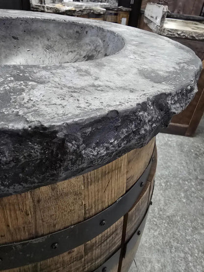 Whiskey Barrel Vanity with Concrete Sink – Rustic Bathroom Vanity with Bowl - 1st Choice Furniture Direct