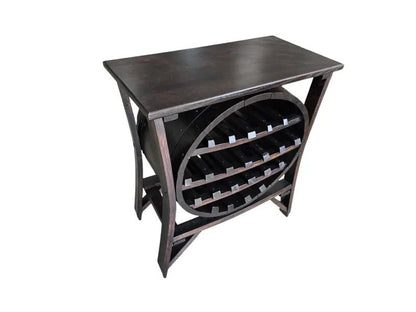 Whiskey Barrel Wine Rack Display – 17 Bottle Stave Wood Storage Rack - 1st Choice Furniture Direct