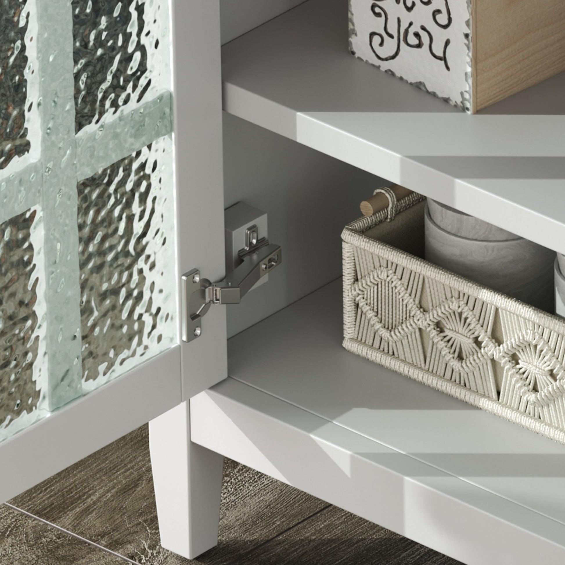 White 30' Bathroom Vanity with Ceramic Sink, Solid Wood Legs, Silver Knobs, Soft Close Hinges, Adjustable Shelf & Tip - Out Tray - 1st Choice Furniture Direct