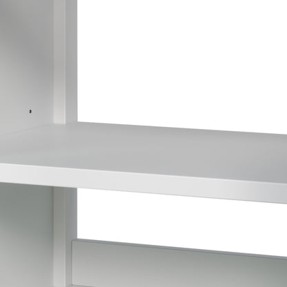 White 30' Bathroom Vanity with Ceramic Sink, Solid Wood Legs, Silver Knobs, Soft Close Hinges, Adjustable Shelf & Tip - Out Tray - 1st Choice Furniture Direct